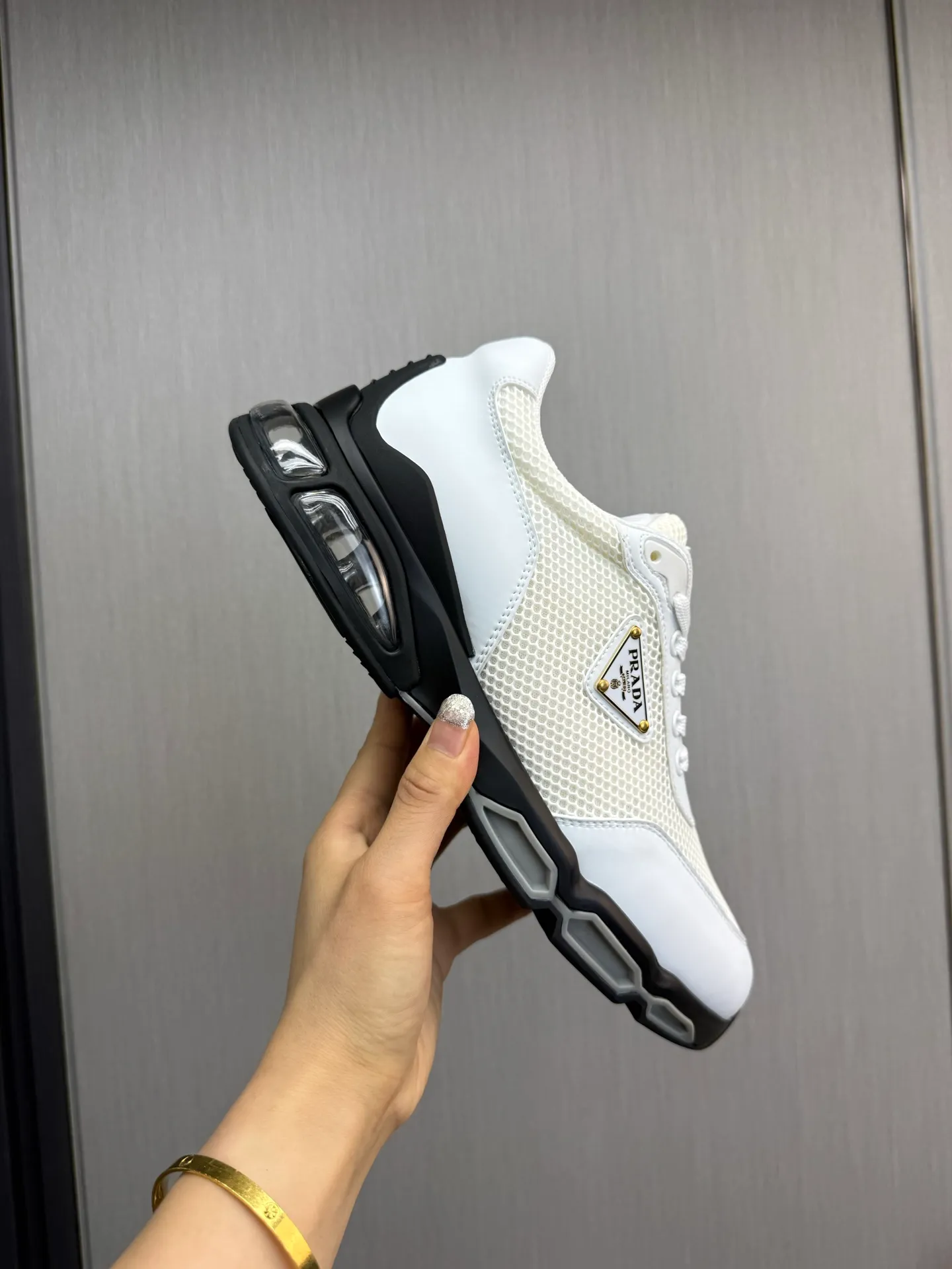 Men's shoes 💰640💰 [PRADA] Men's shoes are popular in the counter, high-quality shipments ✔️Official website synchronization, original cowhide with mesh surface + cowhide lining, 1⃣️:1⃣️reproduction, original air cushion original bottom, 38-45 (customized at 45)